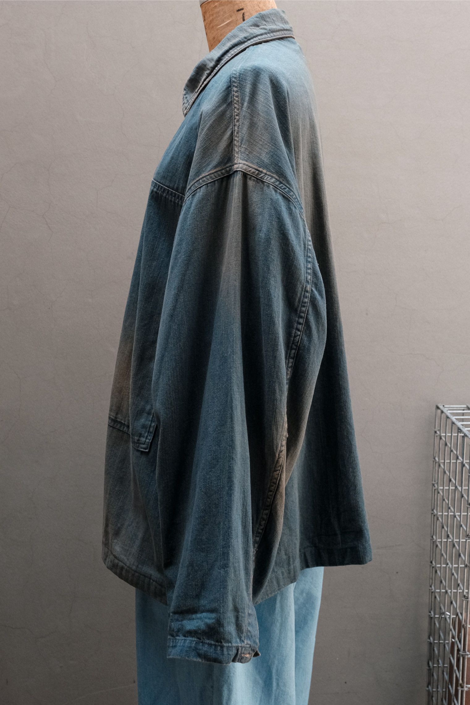 CLESSTE VINTAGE DYED DENIM US ARMY M35 PULLOVER JACKET