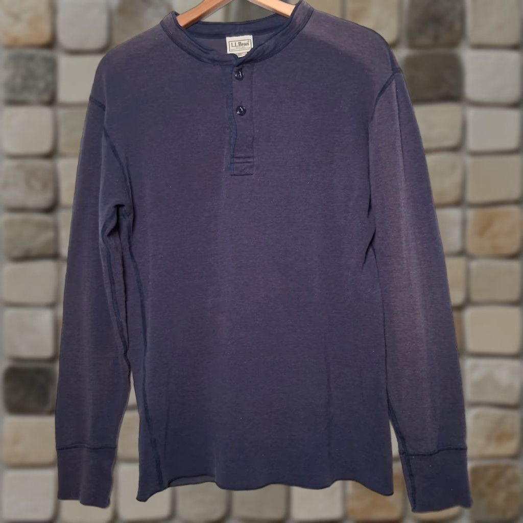 Vintage LL Bean River Driver Shirt Men S Henley Blue Distressed Workwear Wool Blend Button-Up Knit Long Sleeve Cowboy? (Oops) Size US S / EU 44-46 / 1 - 1 Thumbnail
