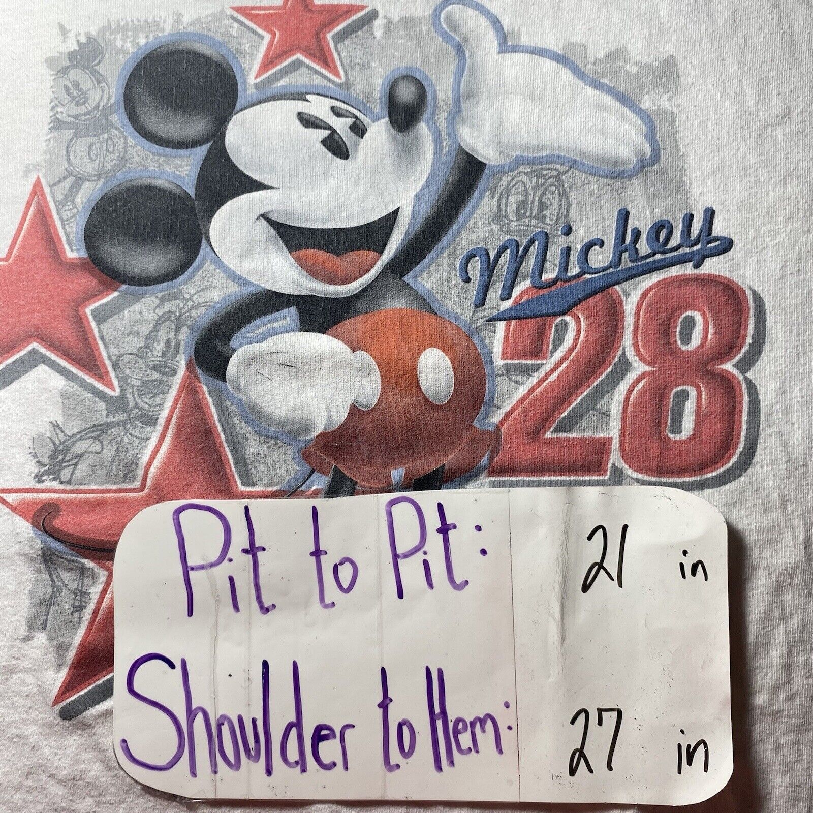 Disney Disney Large Mickey Mouse Short Sleeve White Graphic T Shirt Size US L / EU 52-54 / 3 - 10 Thumbnail