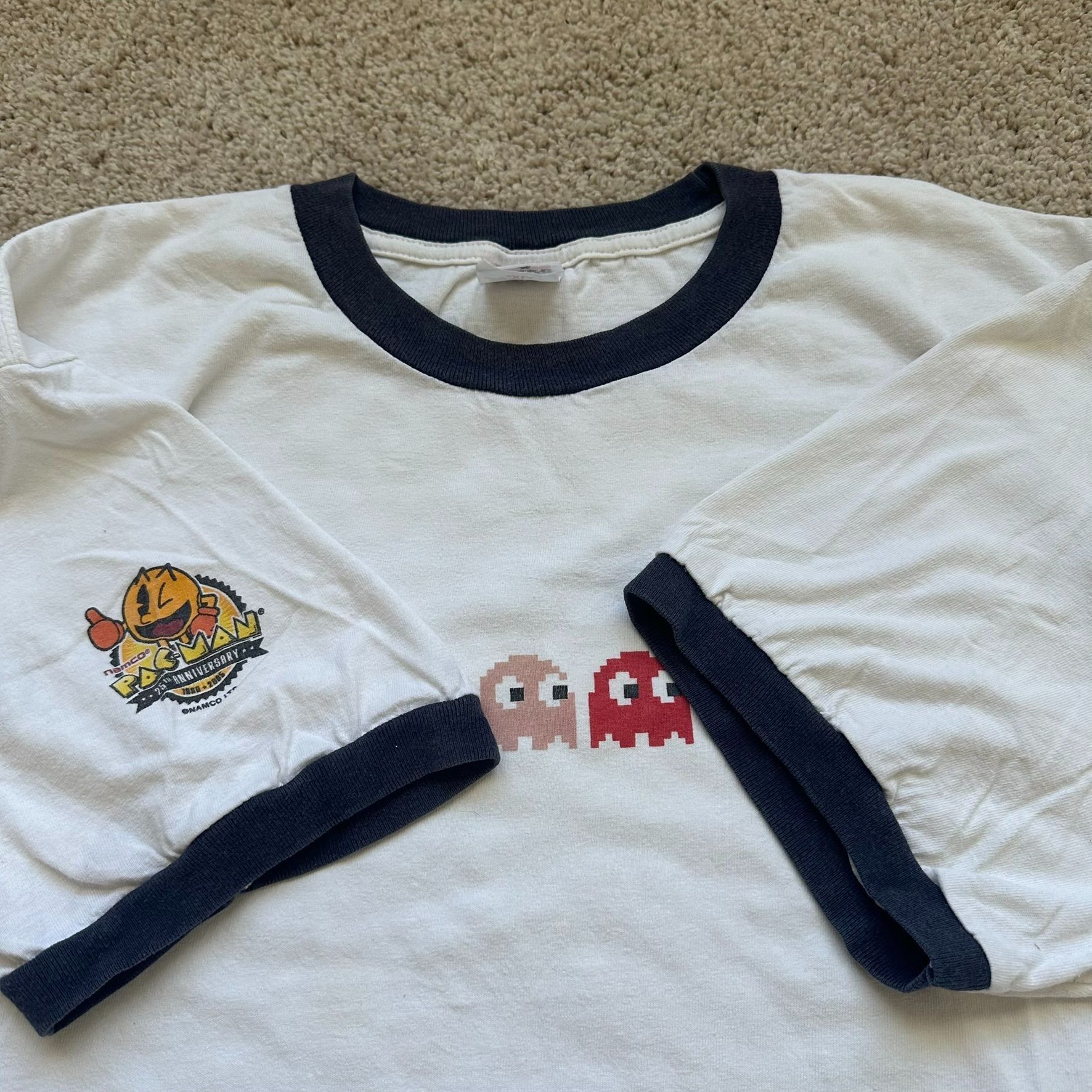 Anvil Vintage Y2K Pac-Man Ghosts Ringer T-Shirt 25th Anniversary N Size US XL / EU 56 / 4 - 3 Thumbnail