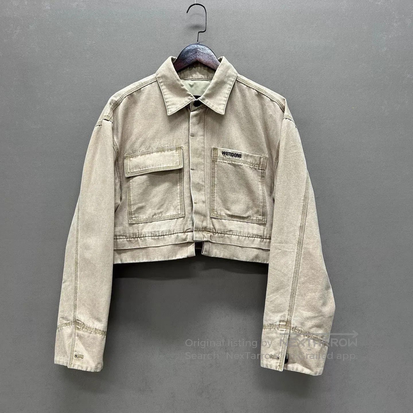 WE11DONE Beige Cropped Button-Up Light Jacket Size S. Size US S / EU 44-46 / 1 - 1 Thumbnail
