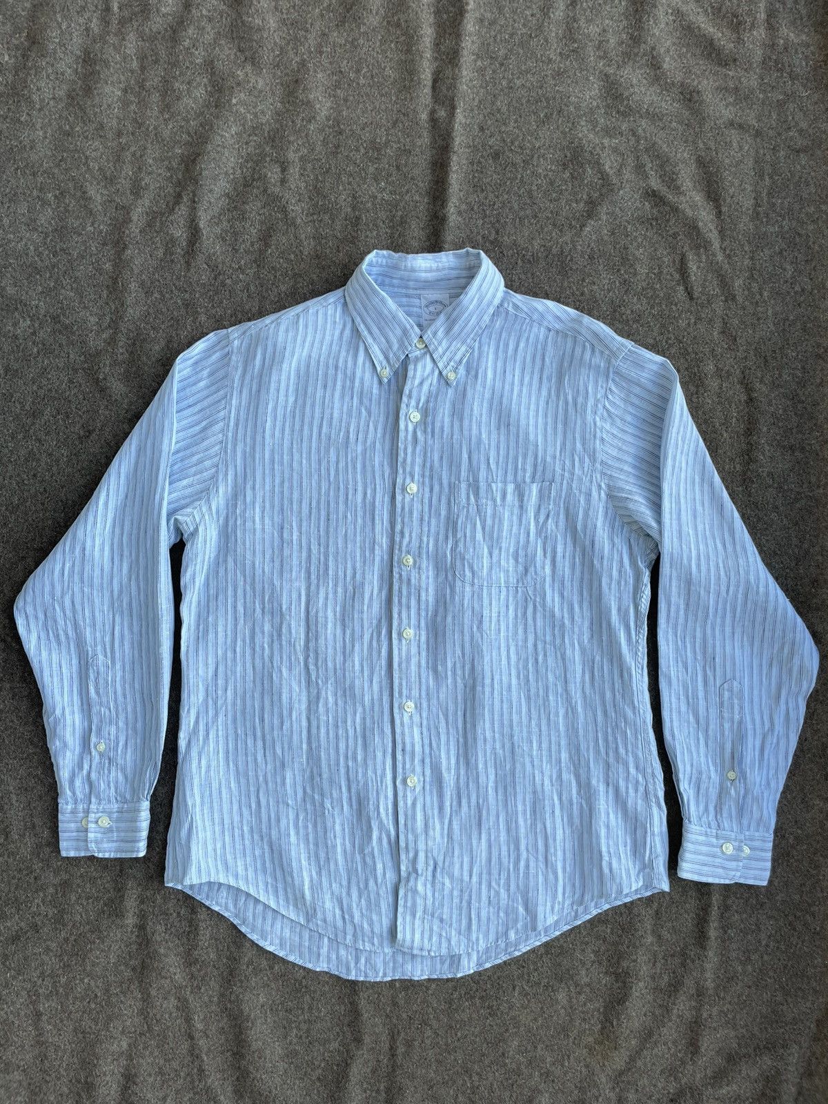 Brooks Brothers Brooks Brothers Linen Shirt Size US L / EU 52-54 / 3 - 1 Thumbnail