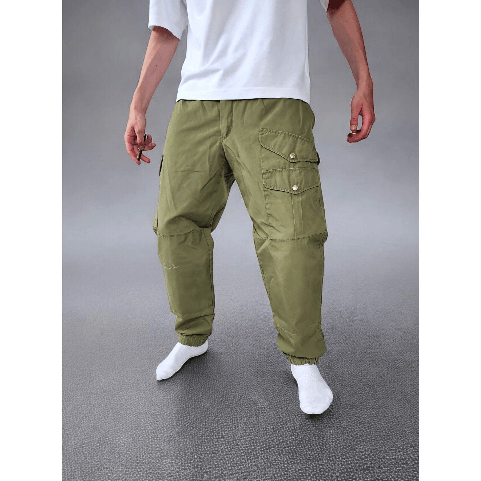 💎Size L Fjallraven Cargo Multipocket Khaki Olive Pants 90's