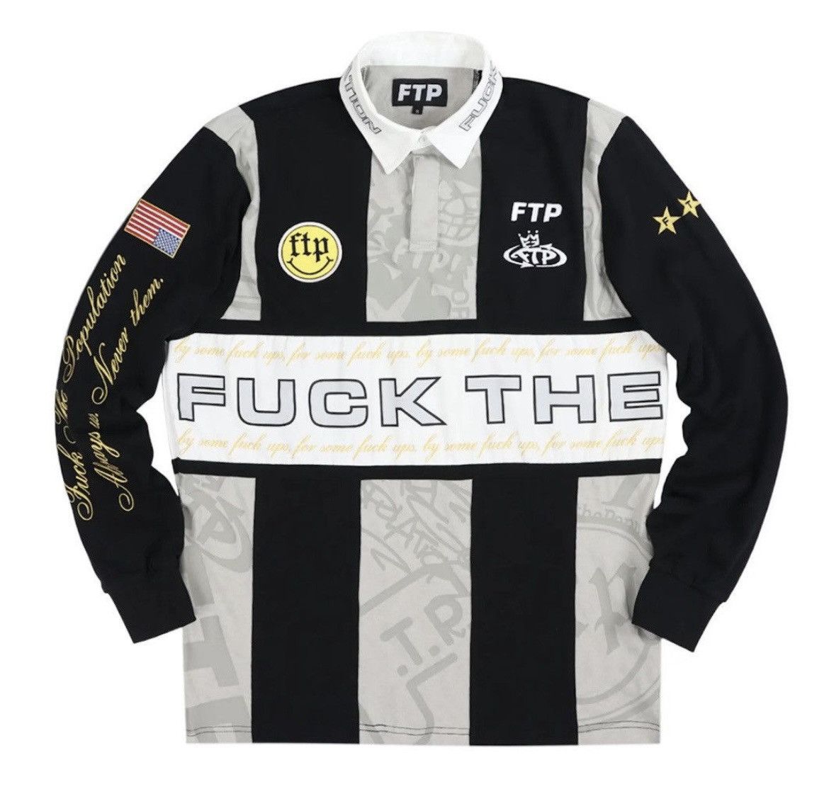 Fuck The Population Fuck the Population FTP Souvenir Rugby Gray Black Sz. Med Size US M / EU 48-50 / 2 - 1 Thumbnail