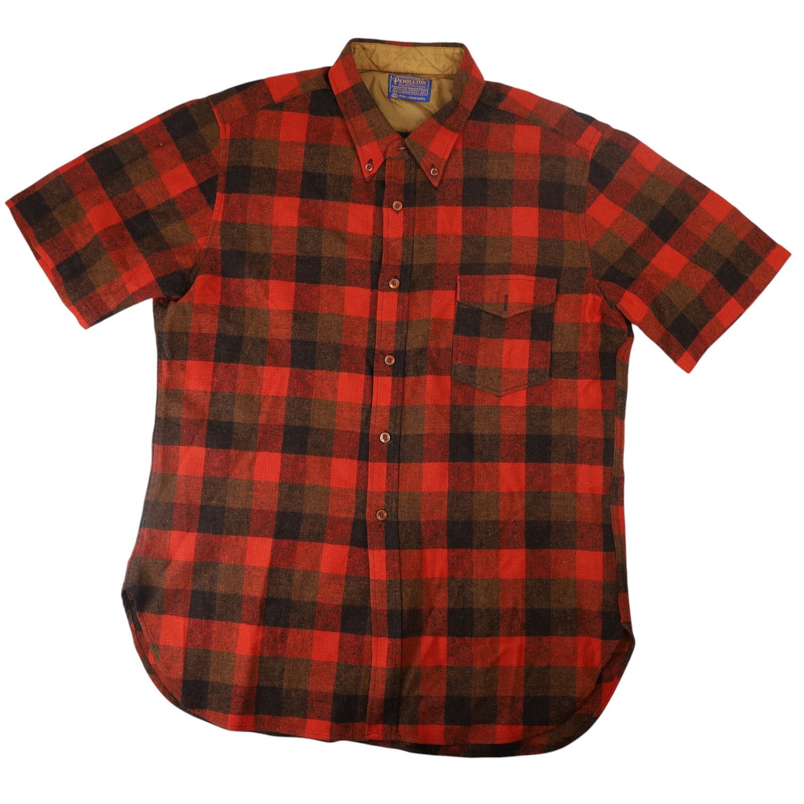 Vintage Pendleton %100 Wool Short Sleeve Button Up Shirt