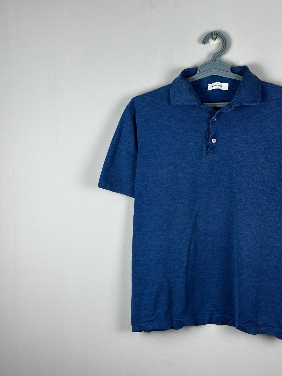 Gran Sasso Gran Sasso Luxury Cotton Indigo Dyed Polo T Shirt Size US XL / EU 56 / 4 - 3 Thumbnail