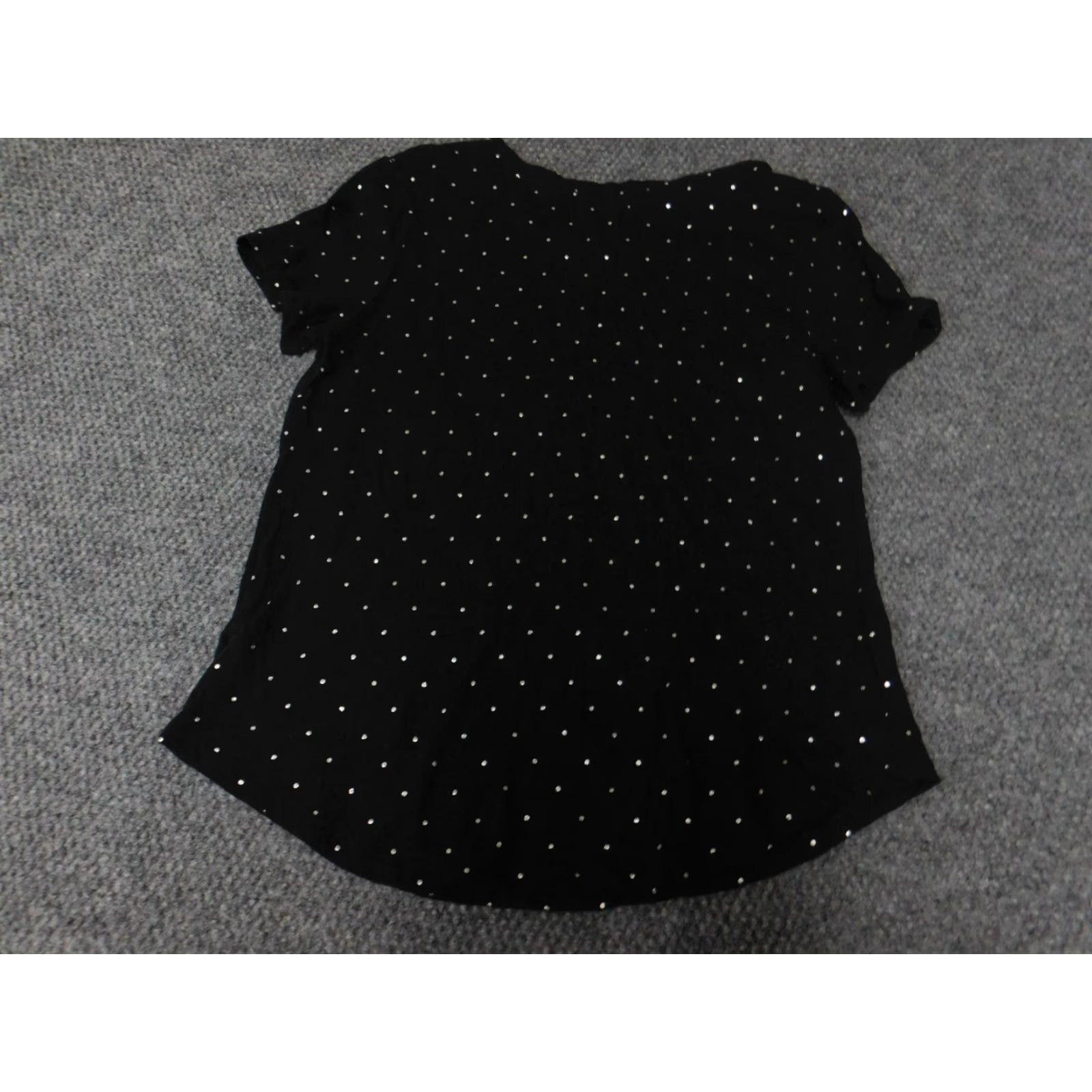 Old Navy Old Navy Blouse M Womens black dots pullover stretch Short Sleeve Round Neck Regular Fit Cotton 100% Button Vintage No Size M / US 6-8 / IT 42-44 - 7 Thumbnail