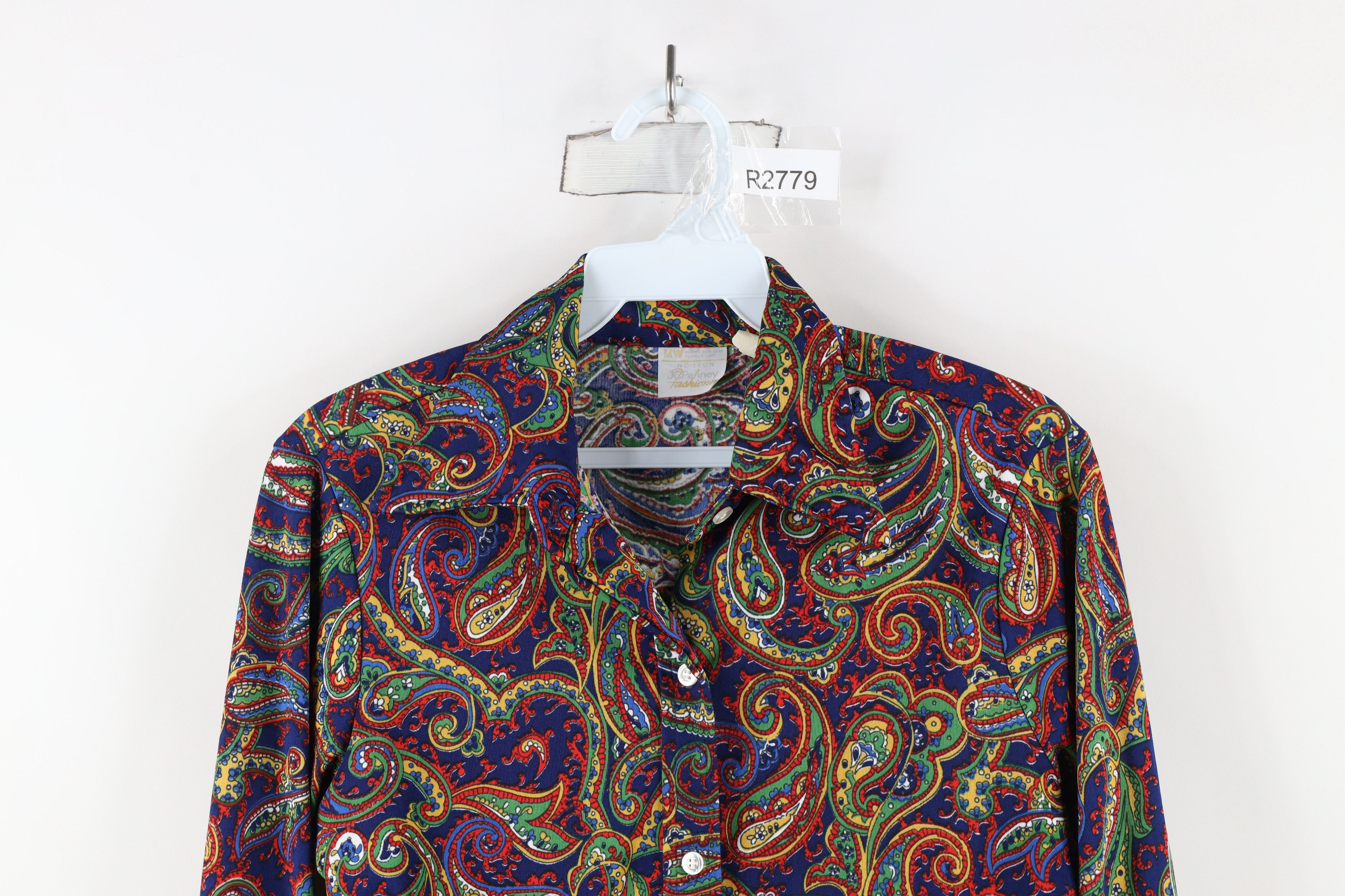 Vintage Vintage 60s 70s Streetwear Knit Collared Button Shirt Size XL / US 12-14 / IT 48-50 - 2 Thumbnail