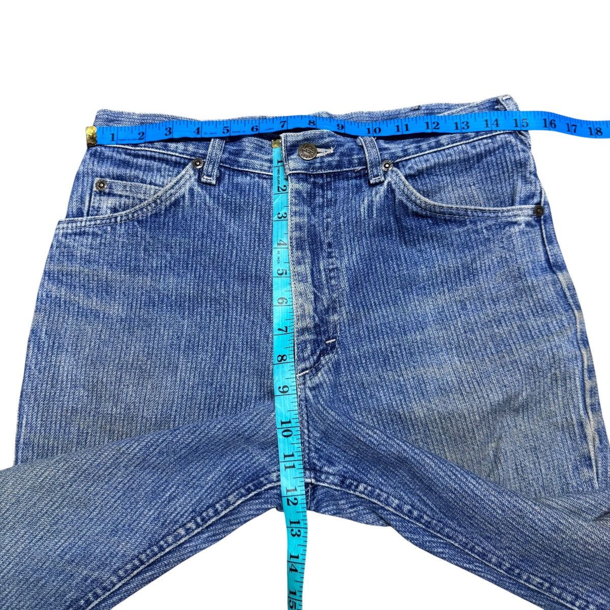 Lee Vintage 70s Lee Railroad Stripe Denim Jeans Mudwash Size US 30 / EU 46 - 15 Thumbnail