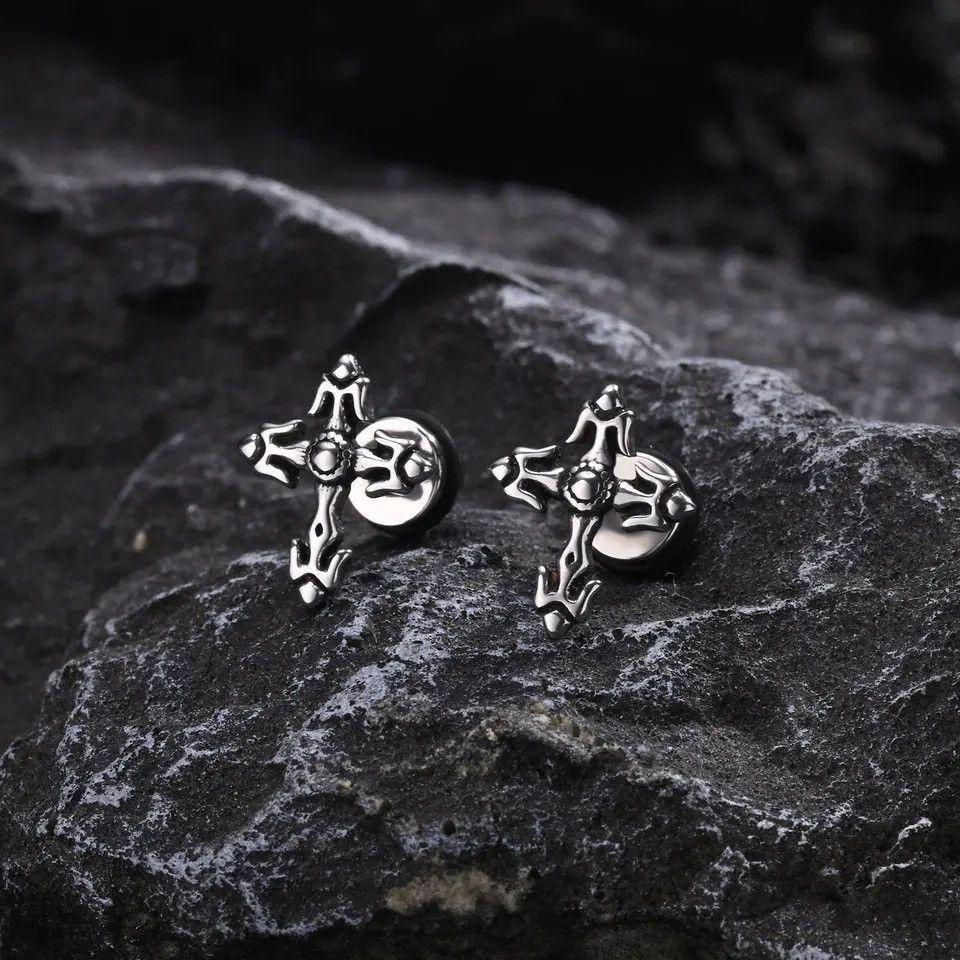 Jewelry × Vintage Gothic Cross Earrings Size ONE SIZE - 6 Thumbnail
