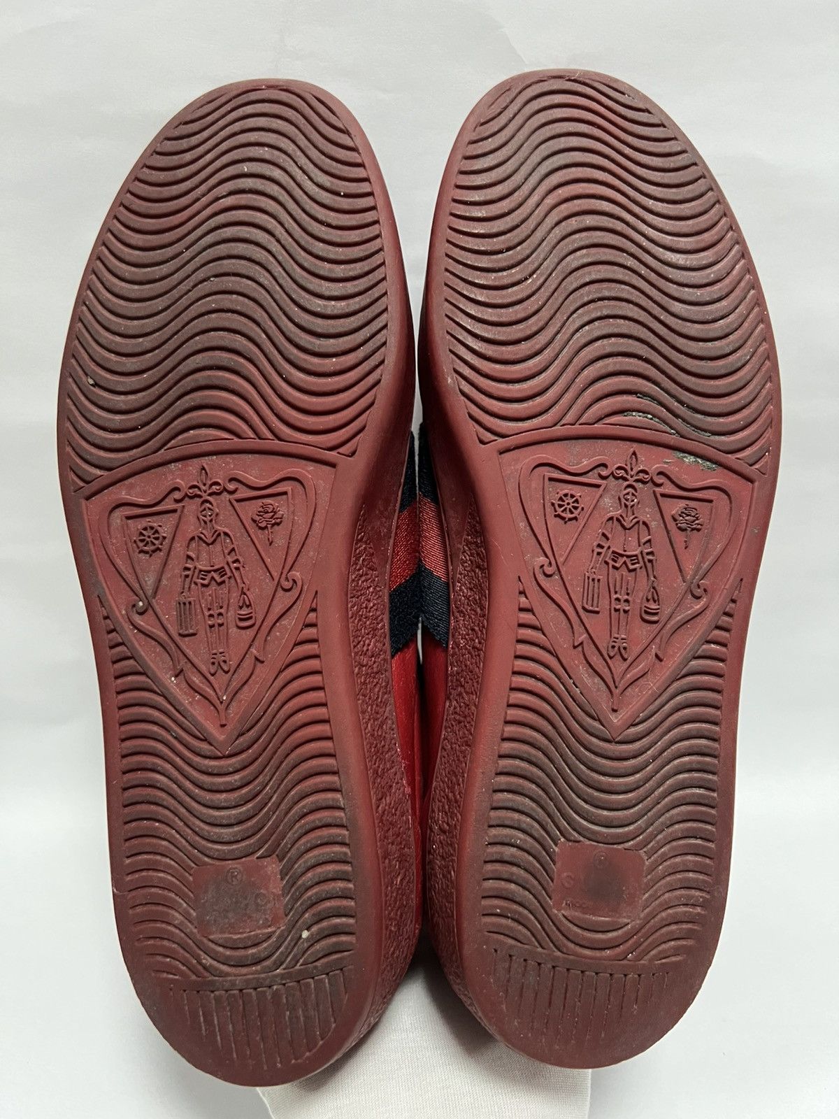 Gucci Gucci - Red Leather Web Ace Low Top Sneakers Size US 6.5 / EU 39-40 - 10 Thumbnail