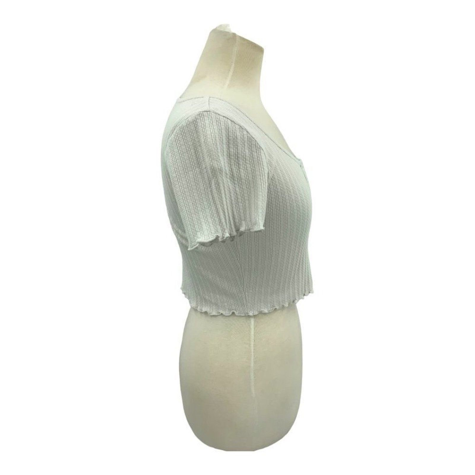 Other Bp. Pointelle Rib Crop Henley In Gray Size Small Size S / US 4 / IT 40 - 5 Thumbnail