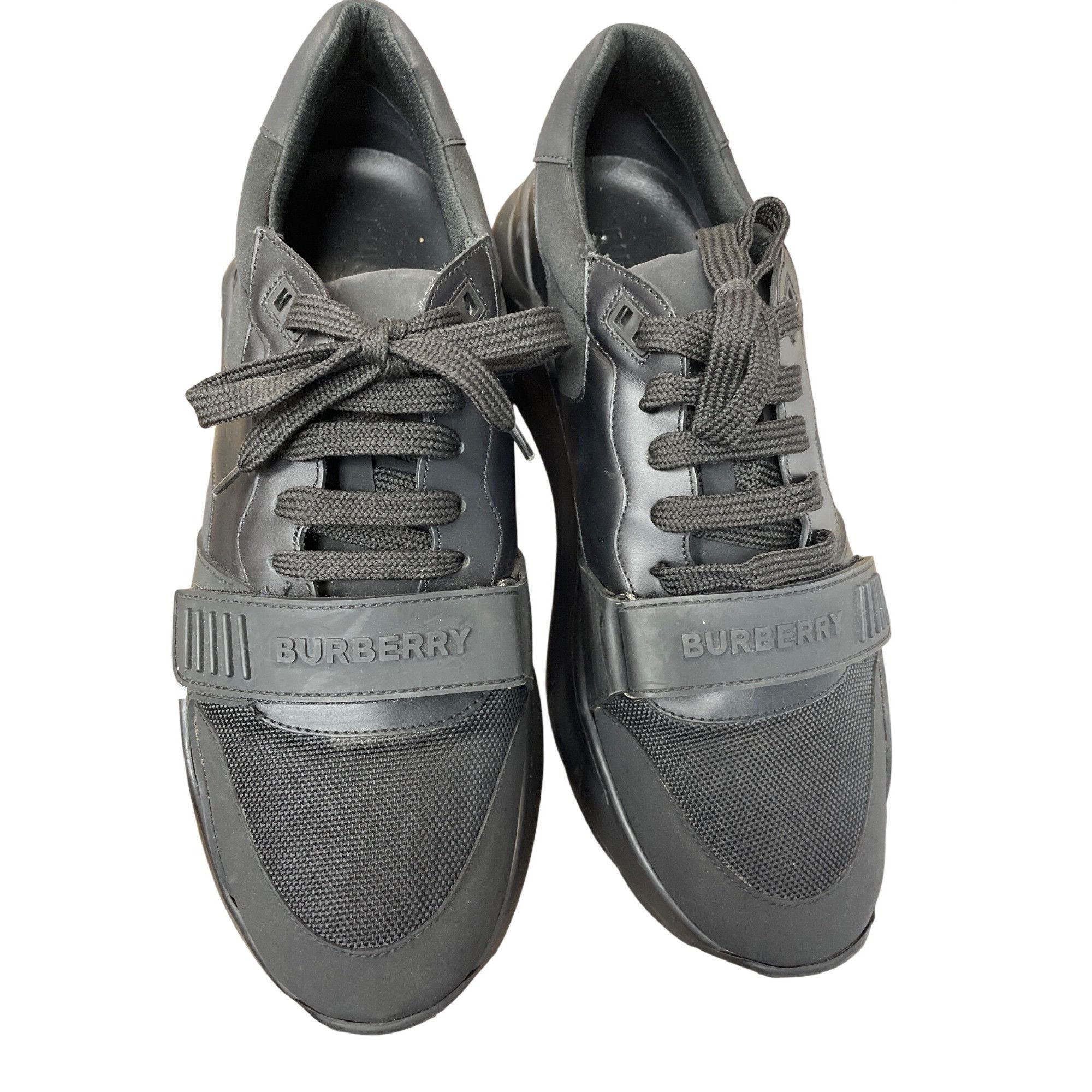 Burberry Burberry Auth Mens Black Kingdom Leather Hook loop Mesh Snea Size US 13 / EU 46 - 23 Thumbnail