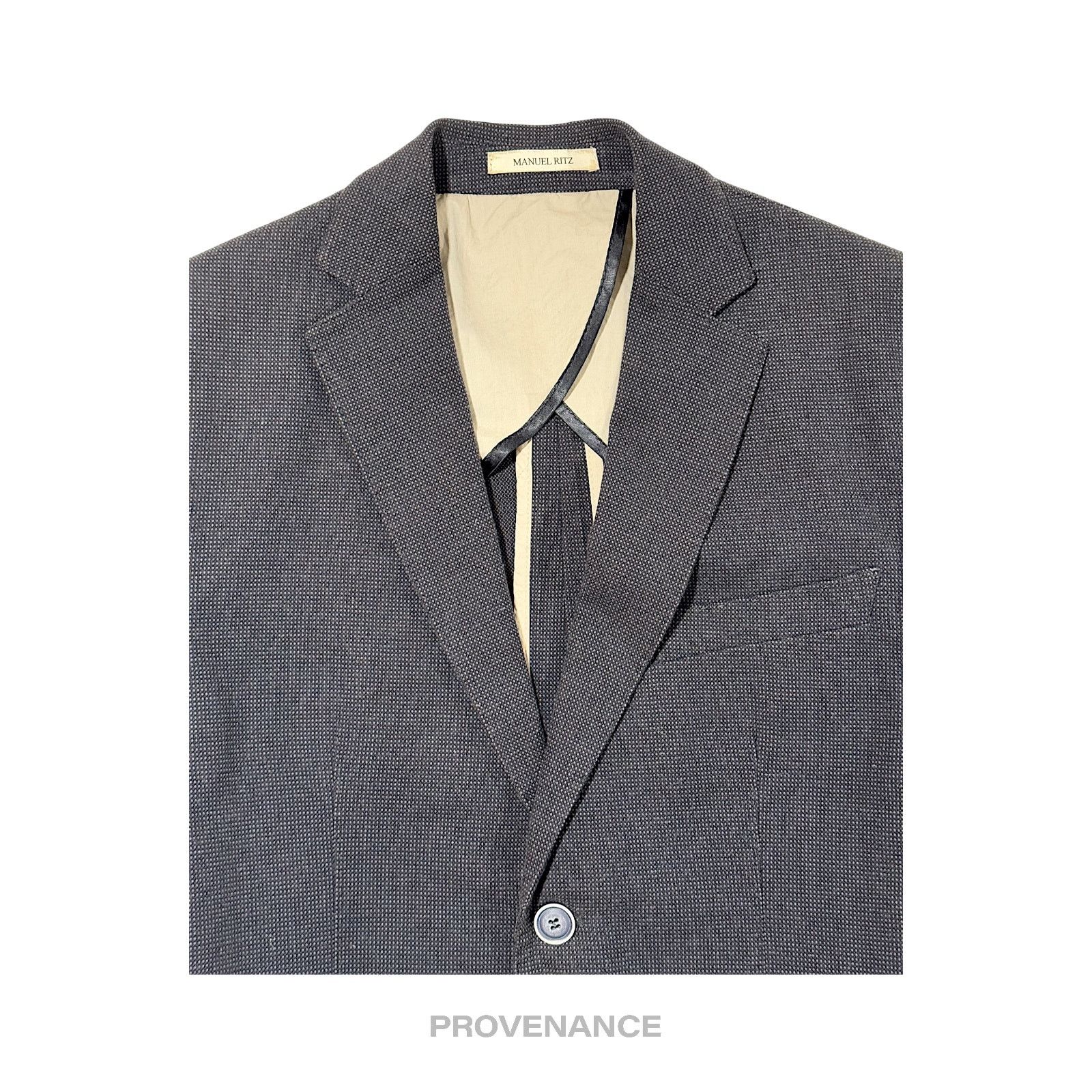 Manuel Ritz 🔴 Manuel Ritz Blazer Jacket Coat - Navy Blue Twill 38 48 R Size US M / EU 48-50 / 2 - 6 Thumbnail