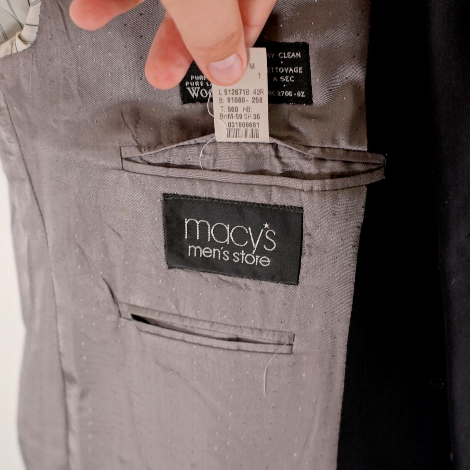 Calvin Klein Calvin Klein Wool Black 3 Button Blazer 42R Macy's Twill Wea Size 42R - 11 Thumbnail
