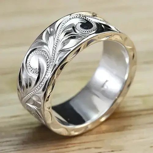 Jewelry × Vintage Elegant Pattern Ring Size 7 8 9 10 11 Size ONE SIZE - 2 Thumbnail