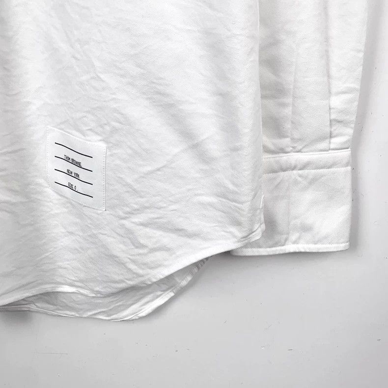 Thom Browne Thom Browne White classic double-sleeved cotton long-sleeve Size US XS / EU 42 / 0 - 5 Thumbnail