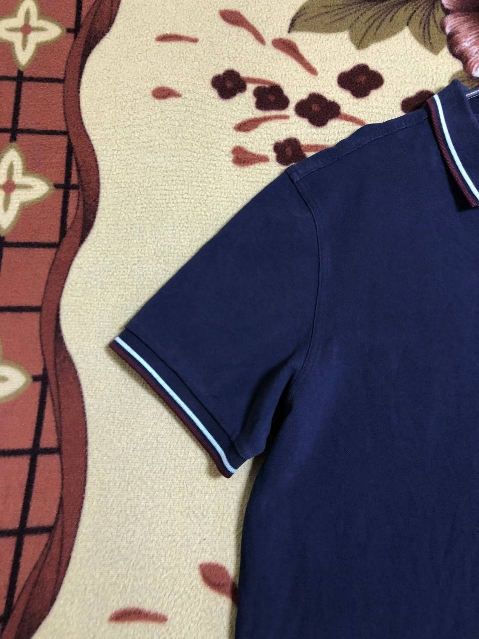 Fred Perry Fred Perry Men’s Polo Shirt Embroidered Logo Navy Striped Size US XXL / EU 58 / 5 - 2 Thumbnail