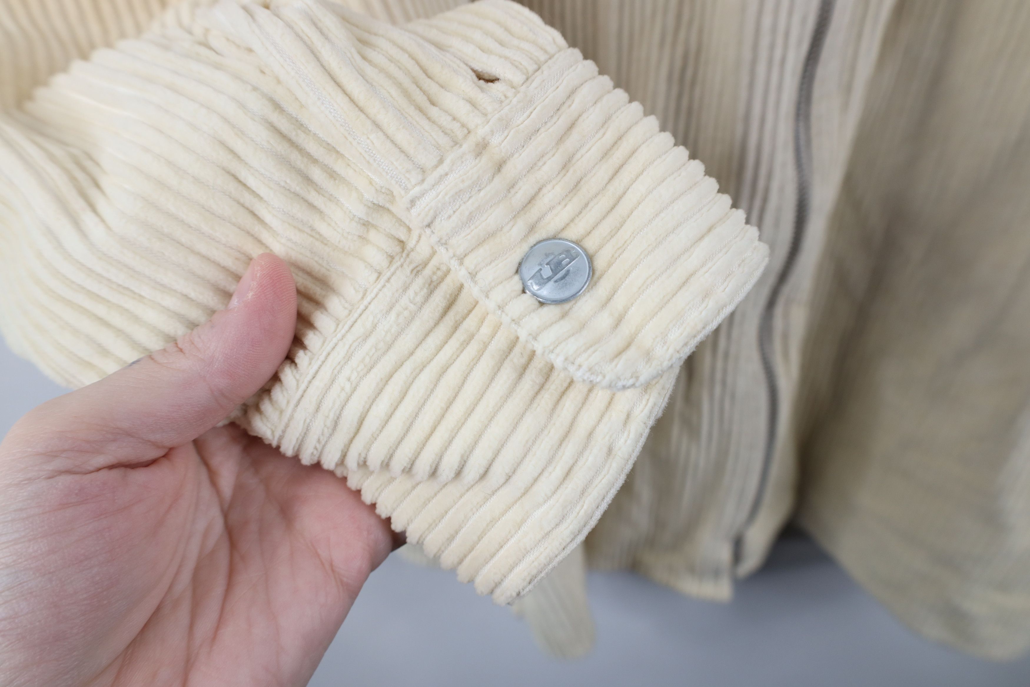 UNIONBAY × Vintage Vintage 90s Unionbay Baggy Fit Corduroy Shirt Jacket Beige Size XL / US 12-14 / IT 48-50 - 8 Thumbnail