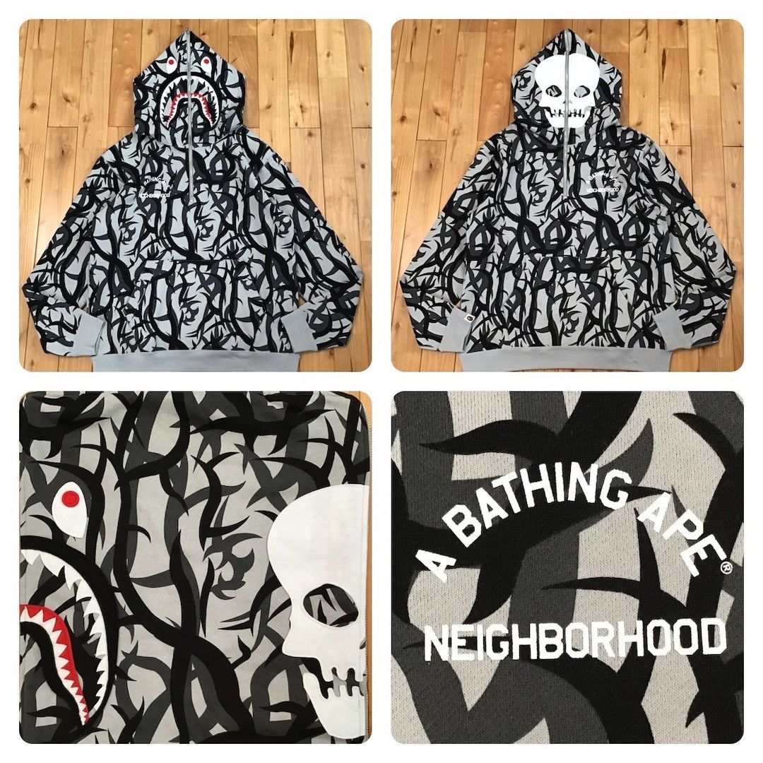 新品 希少 ★BAPE x NBHD TRIAL CAMO TWO FACE BAPE X NBHD - TRIAL CAMO TWO FACE HALF ZIP PULLOVER HOODIE