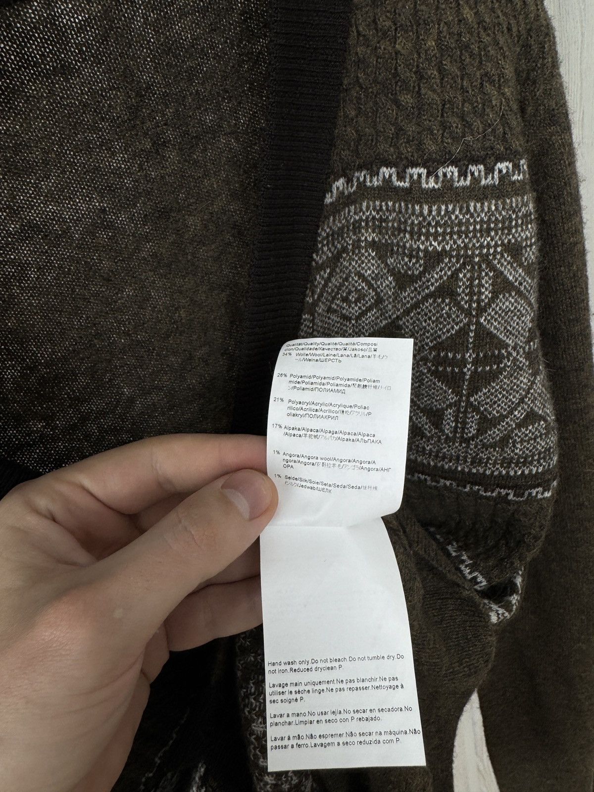 Hugo Boss Hugo Boss striped ornament wool alpaca angora silk cardigan Size US L / EU 52-54 / 3 - 12 Thumbnail
