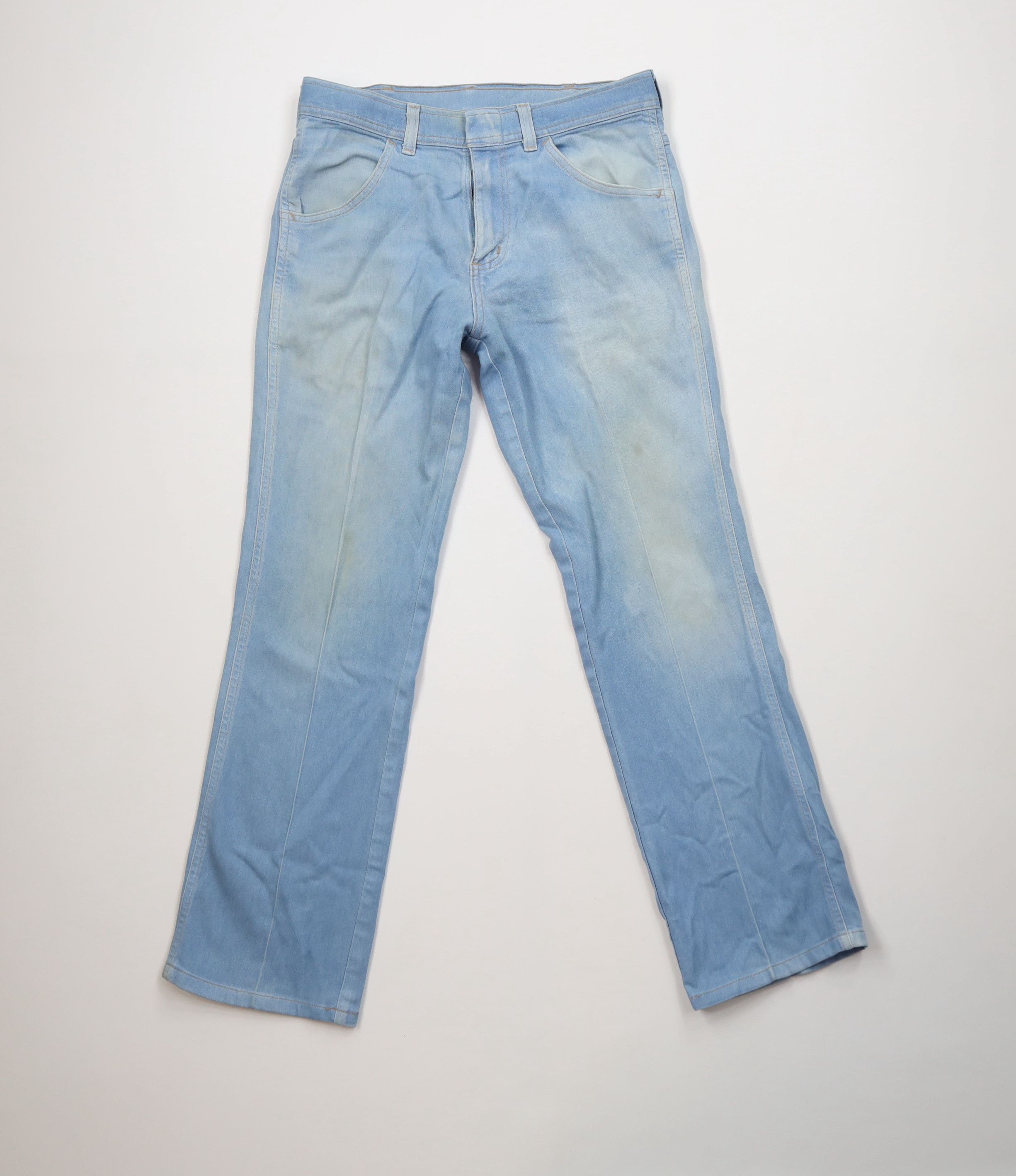 Vintage Vintage 70s Streetwear Flared Stretch Denim Jeans Blue Size US 30 / EU 46 - 1 Thumbnail