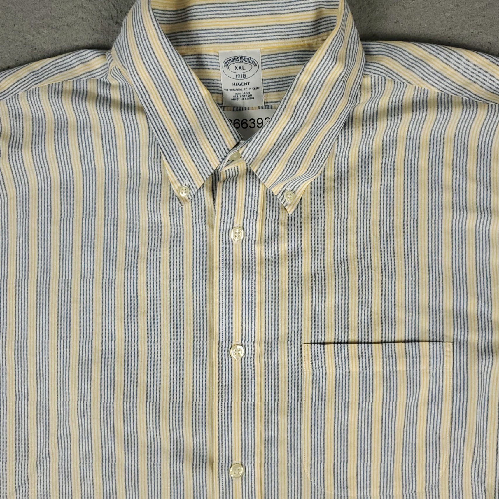 Brooks Brothers Brooks Brothers Shirt Mens 2XL Button-Up Long Sleeve Yellow Striped Blue Cotton Vintage: N/A Size US XXL / EU 58 / 5 - 2 Thumbnail