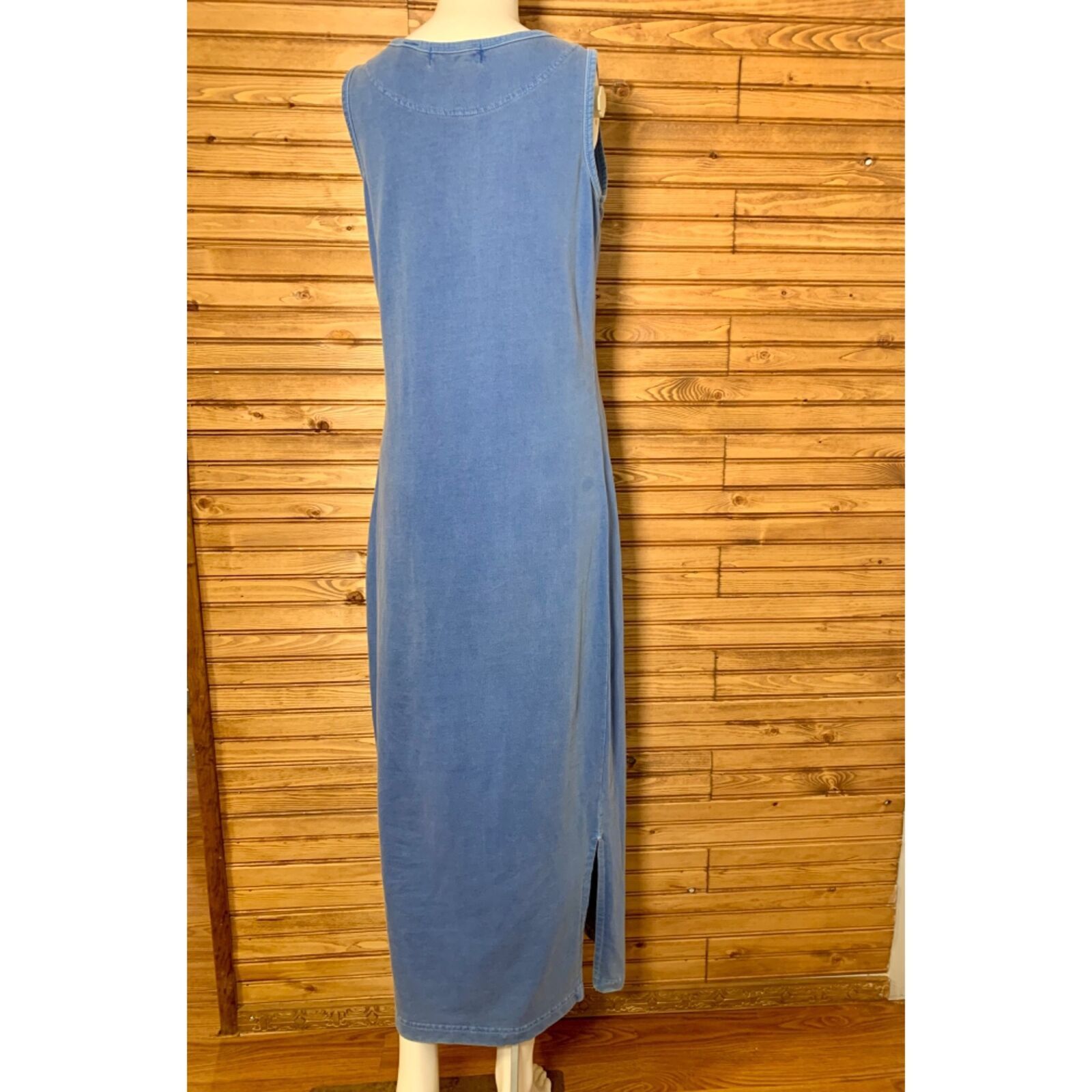 Other Vtg 90s Dusty Blue Marsh Landing Maxi Body Con Tshirt Dress Size S / US 4 / IT 40 - 3 Thumbnail