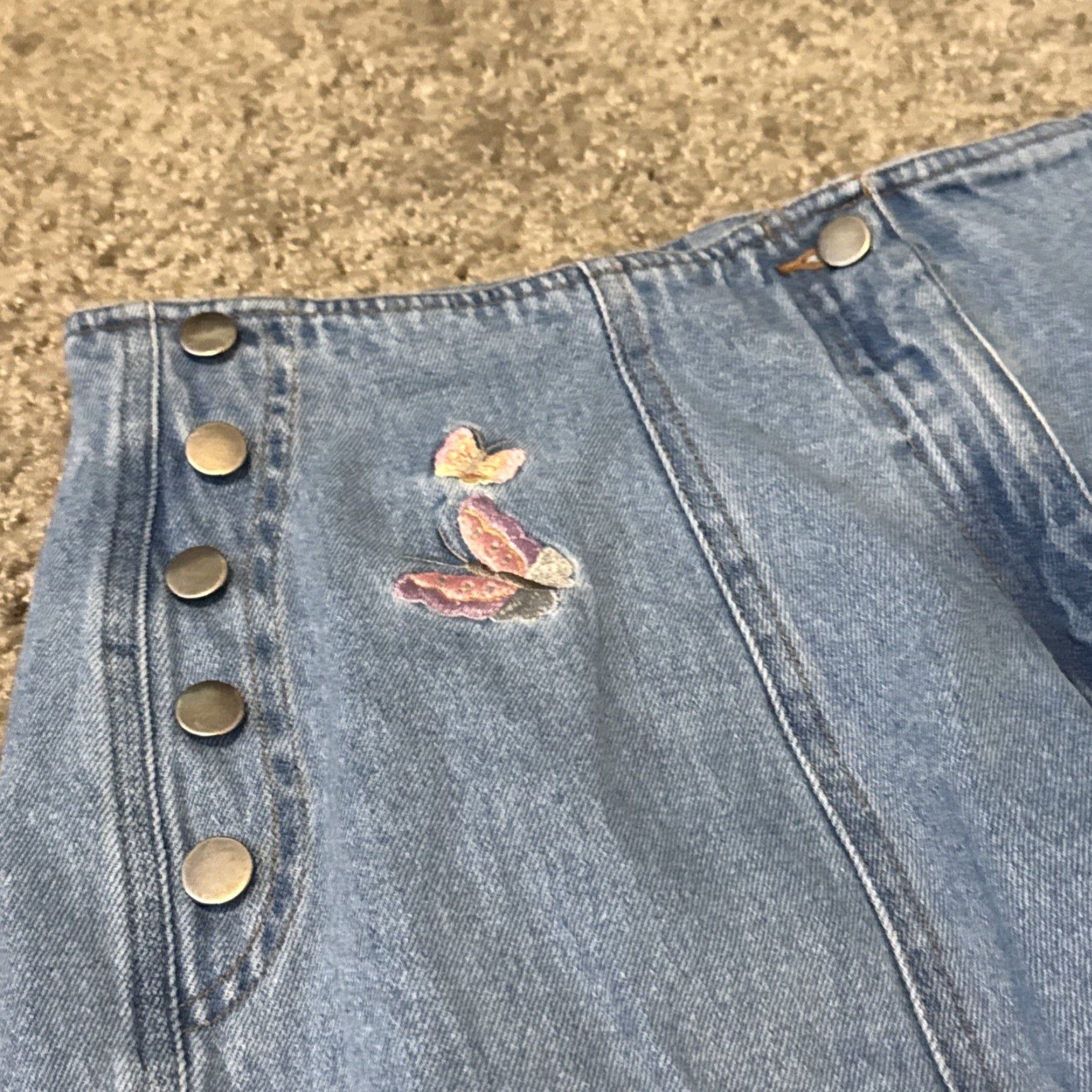 Vintage VINTAGE 80s Butterfly Embroidered Together! Brand Women’s Jeans Straight Blue 30x30 Womens Size 36" / US 14 / IT 50 - 4 Thumbnail
