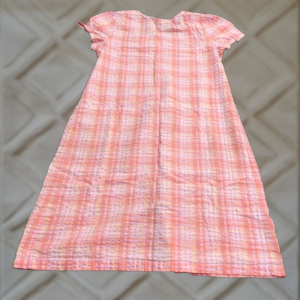 Pinko Pink K Nightgown Sleepwear Dress Womens Small Plaid Button Down Lace Trim Cotton Size S / US 4 / IT 40 - 1 Thumbnail