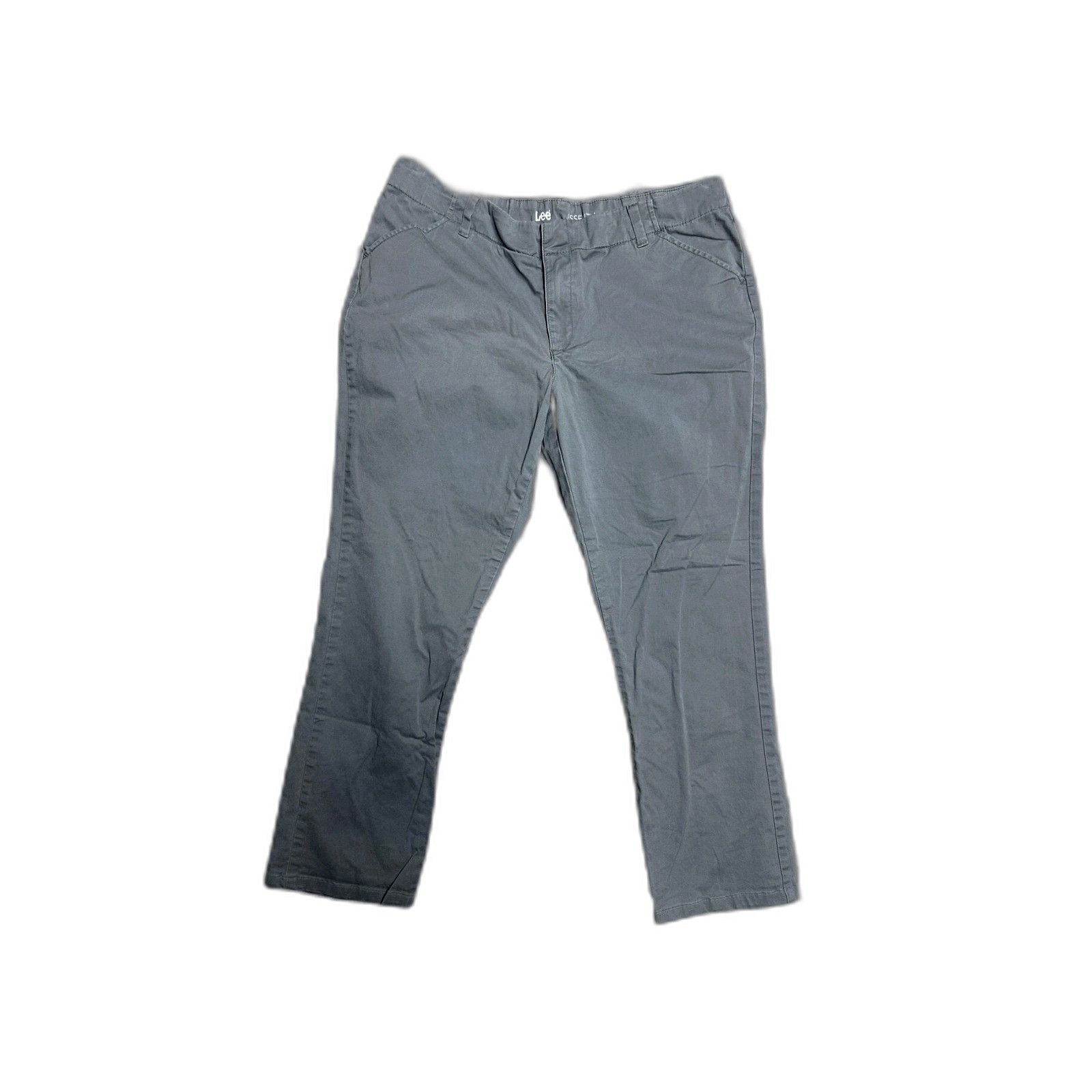 Lee Lee Essential Chino Women Stretch Wide Pants 16 Medium Gray Size US 26 / EU 42 - 5 Thumbnail