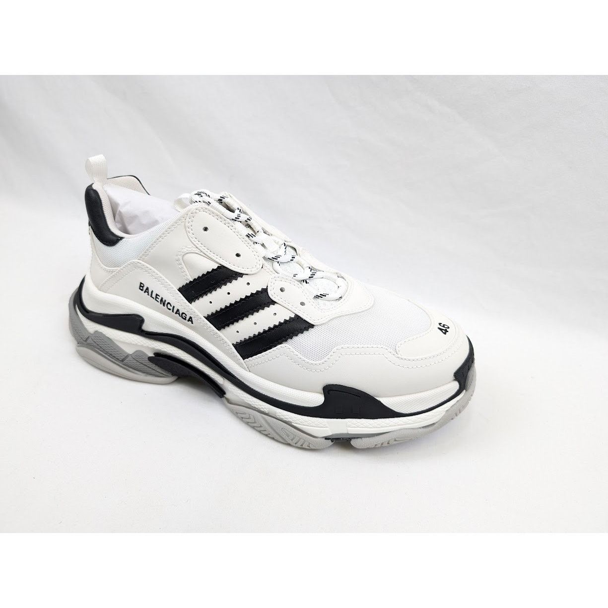 Adidas × Balenciaga o1rshd1 Low-Top Sneakers in Black/White Size US 13 / EU 46 - 2 Thumbnail