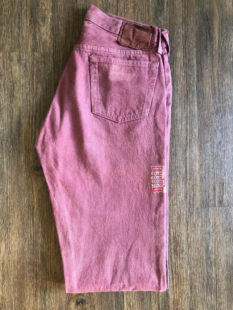 image of Levis x Levis Vintage Clothing Vintage 501 Levi's 1980's Dead Stock Red "overdyed" Denim (Size 32)