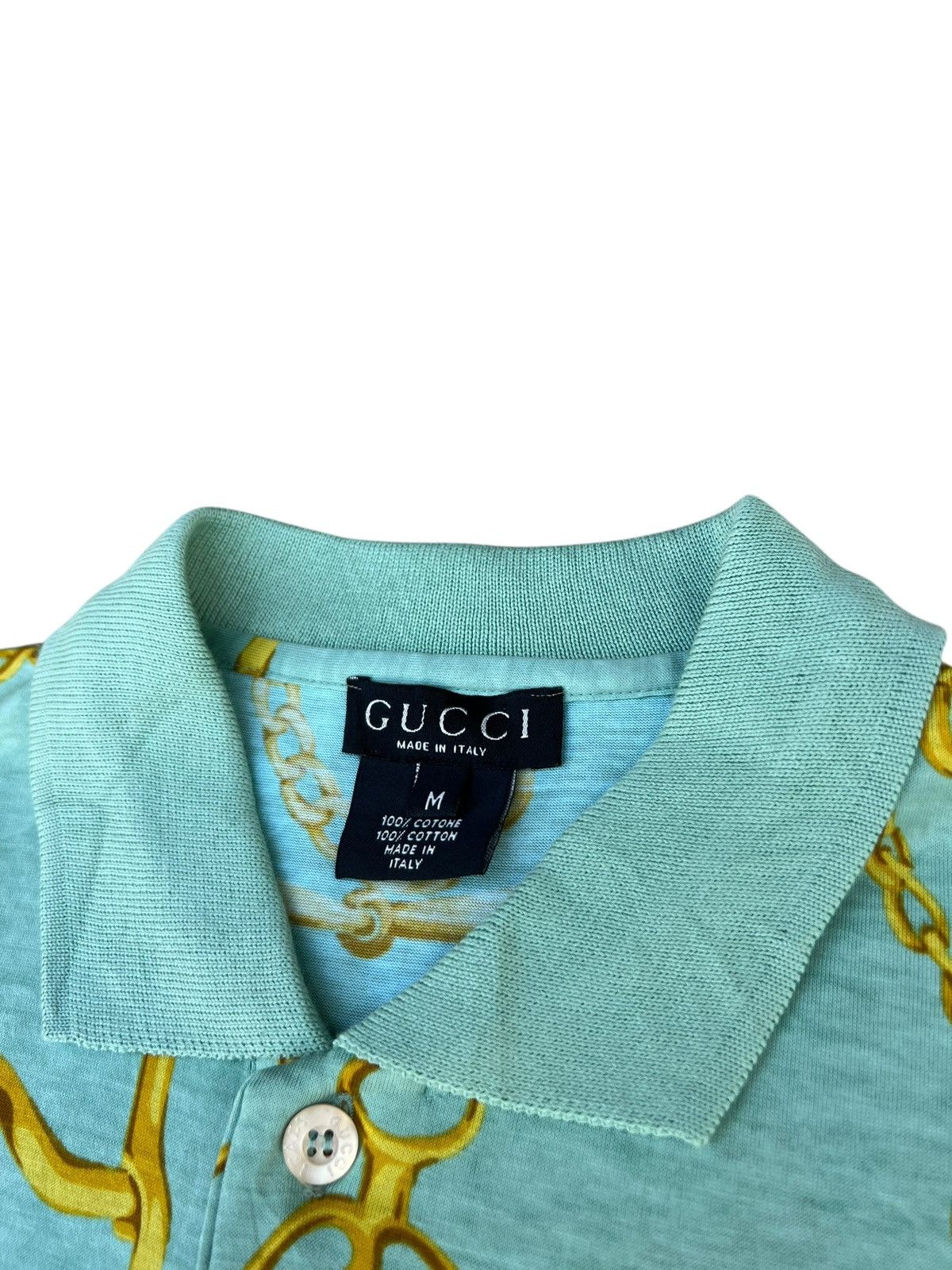 Gucci 00s GUCCI Tom Ford Made in Italy Gold Chain Link Polo Shirt Size US M / EU 48-50 / 2 - 5 Thumbnail