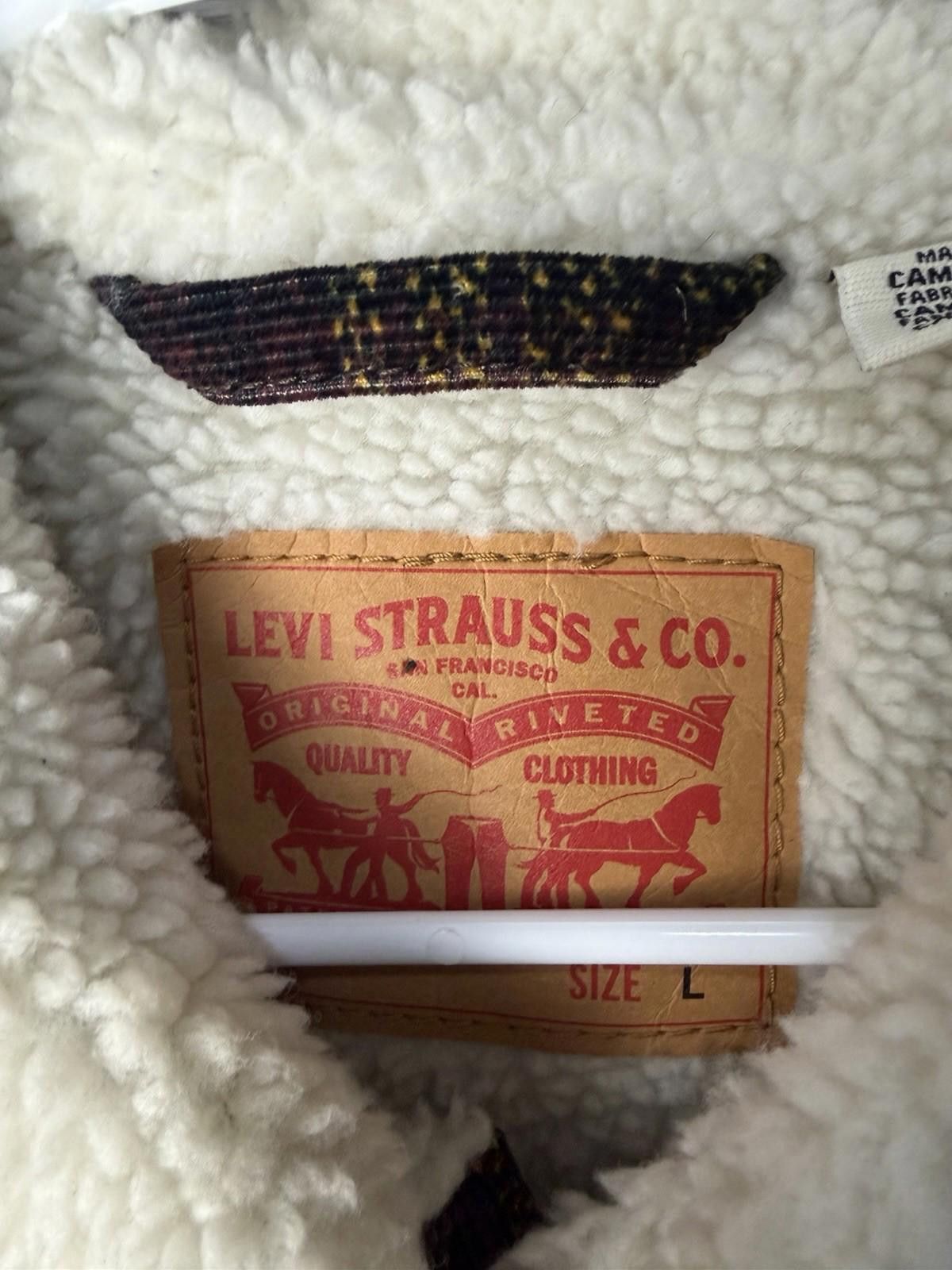 Levi's LEVI’S MENS SIZE L CORDUROY SHERPA YELLOW BROWN PLAID Size US L / EU 52-54 / 3 - 3 Thumbnail