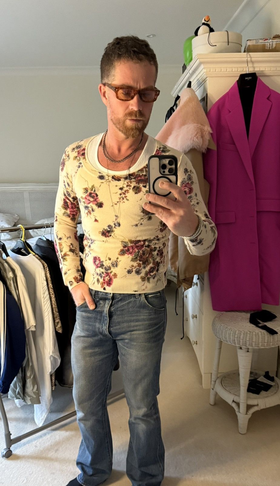 Dolce & Gabbana Dolce & Gabbana D&D floral cream sweater 46 y2k archive Size US S / EU 44-46 / 1 - 2 Thumbnail
