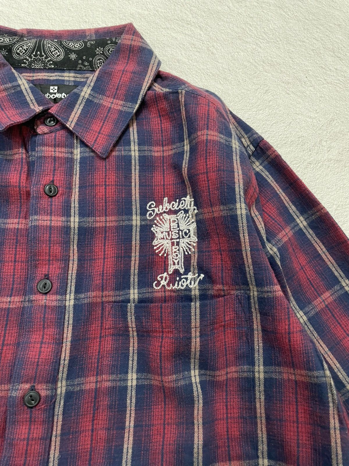 If Six Was Nine 2000s Subciety Music Riot Plaid Shirt ifsix Hysteric LGB Y2K Size US L / EU 52-54 / 3 - 4 Thumbnail
