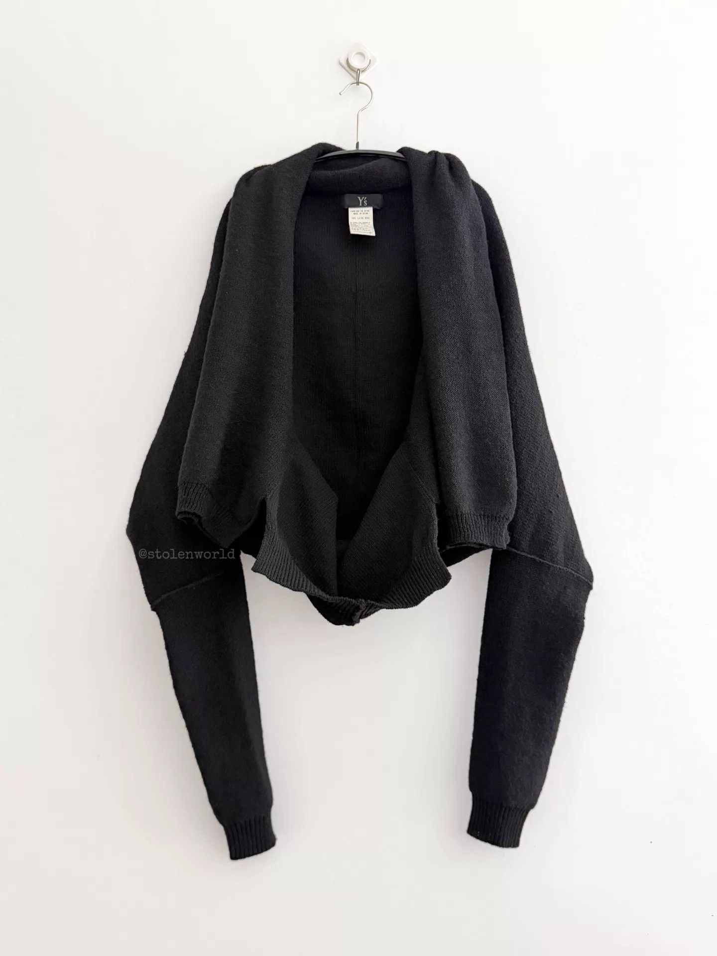 Yohji Yamamoto Yohji Yamamoto Y's 2-Way Pure Wool Knit Top Stacked Sleeves Size ONE SIZE - 7 Thumbnail