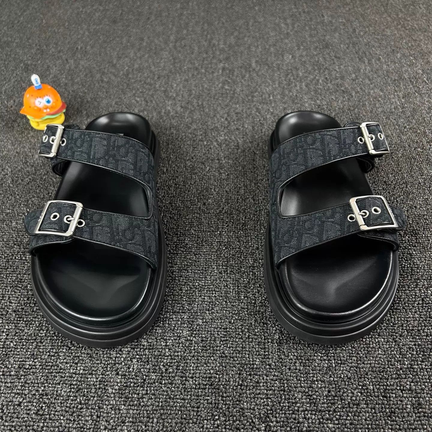Dior Dior Black Oblique Strap Slippers 43 Size US 10 / EU 43 - 2 Thumbnail