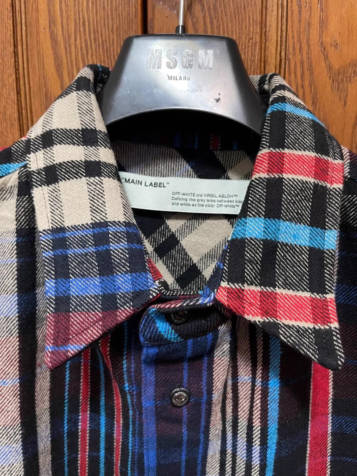 Off-White Multi Plaid Long Sleeve Button-Up Shirt Size US L / EU 52-54 / 3 - 4 Thumbnail