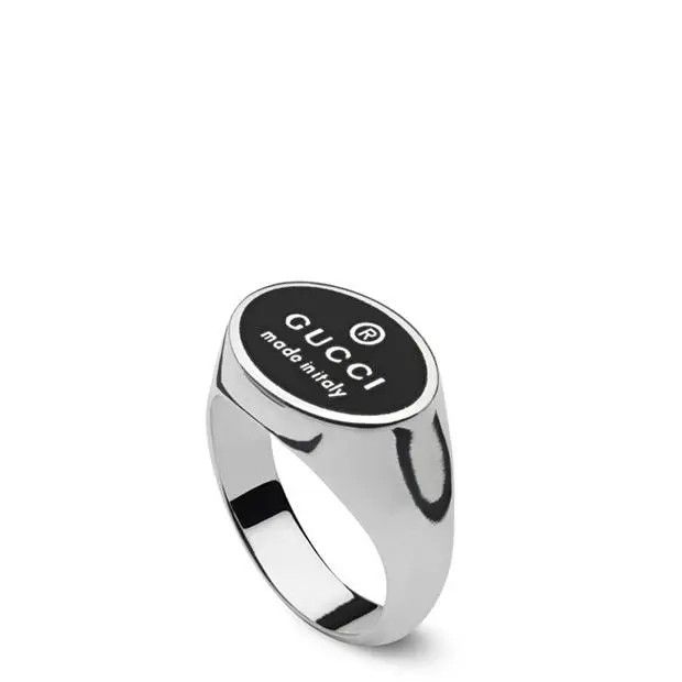 Gucci oc11z0126 Size: 16 / Trademark Oval Ring In Black Size ONE SIZE - 3 Thumbnail