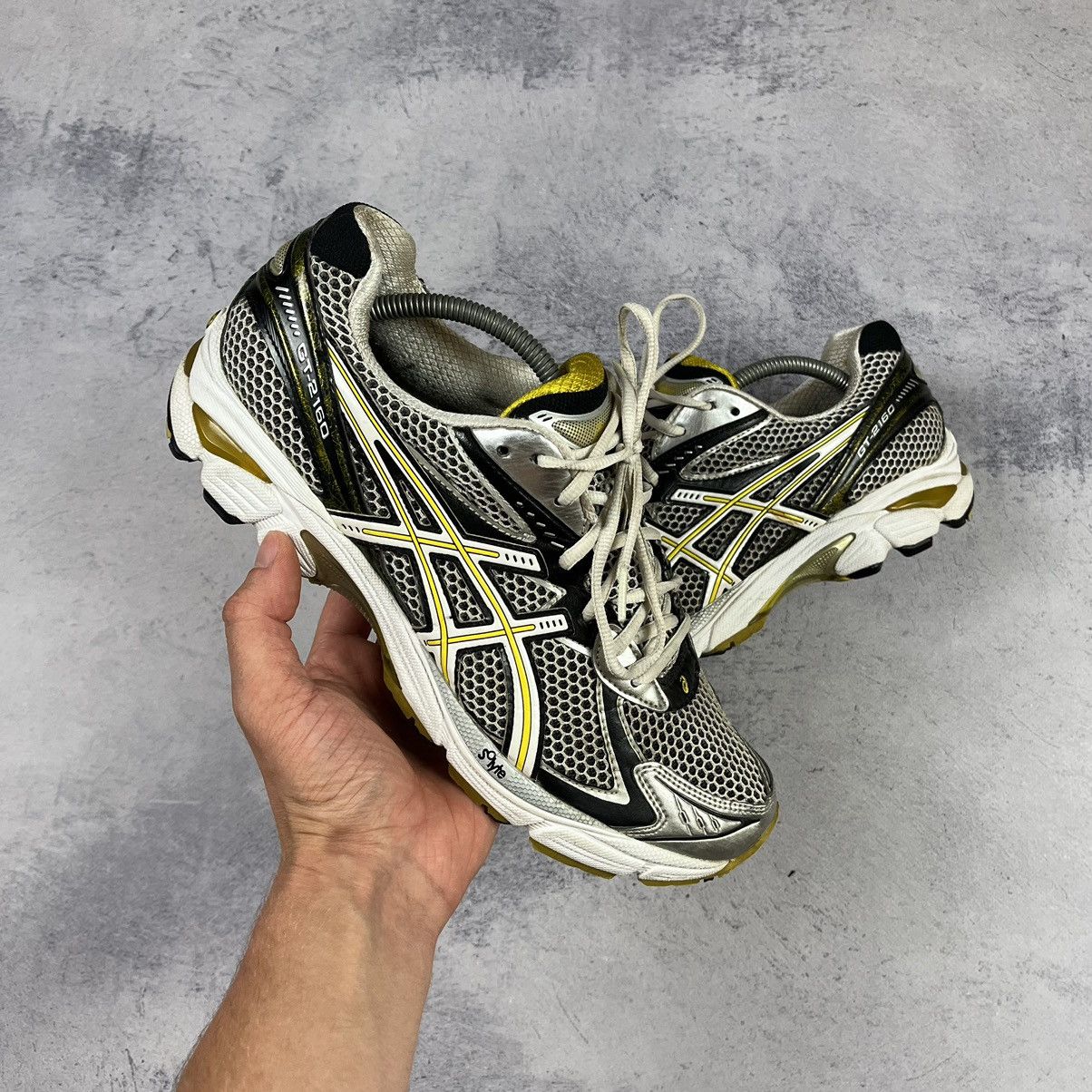 Asics × Streetwear × Vintage Vintage Asics silver/yellow