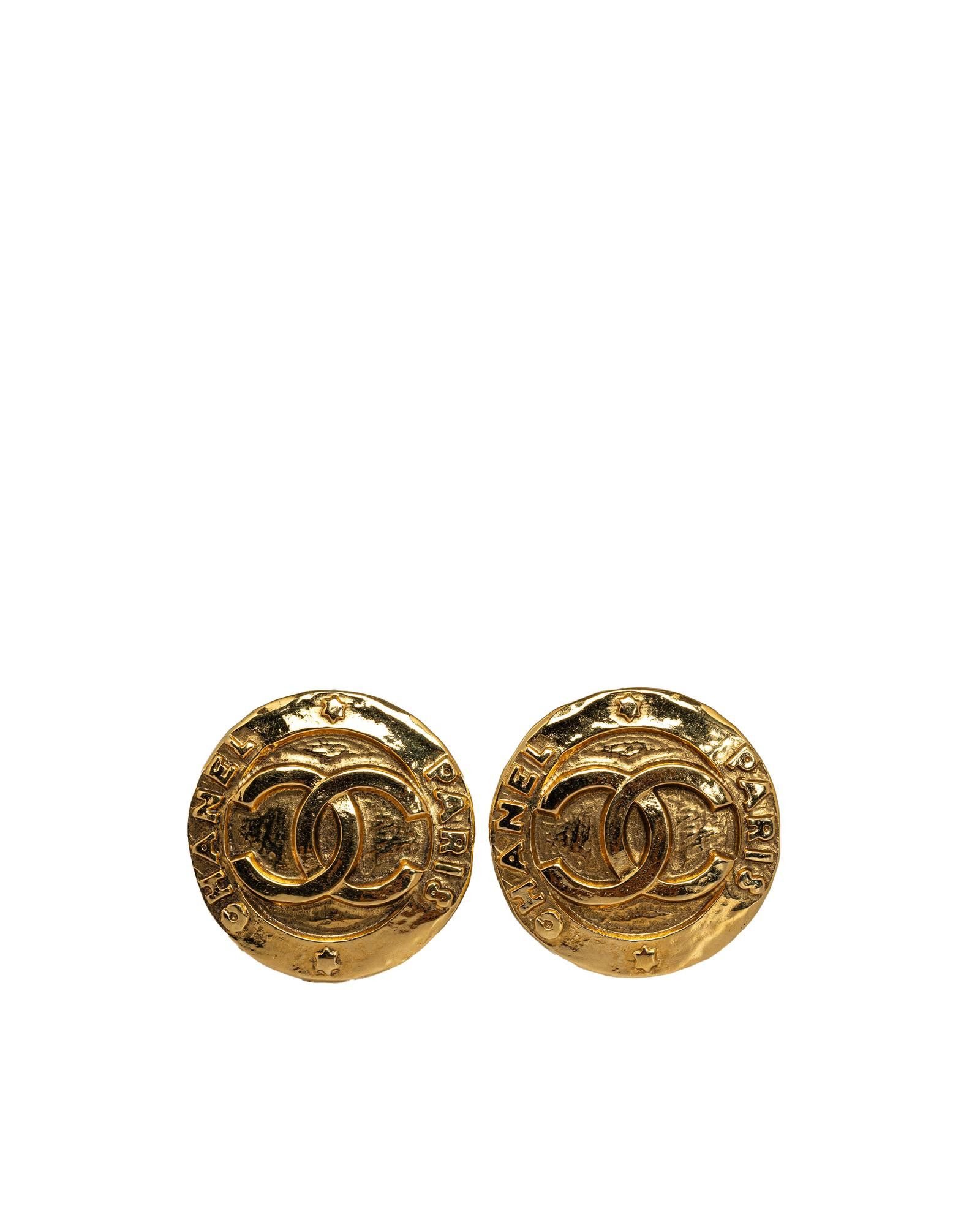 image of Chanel Gold Plated Clip On Earrings, Women's
