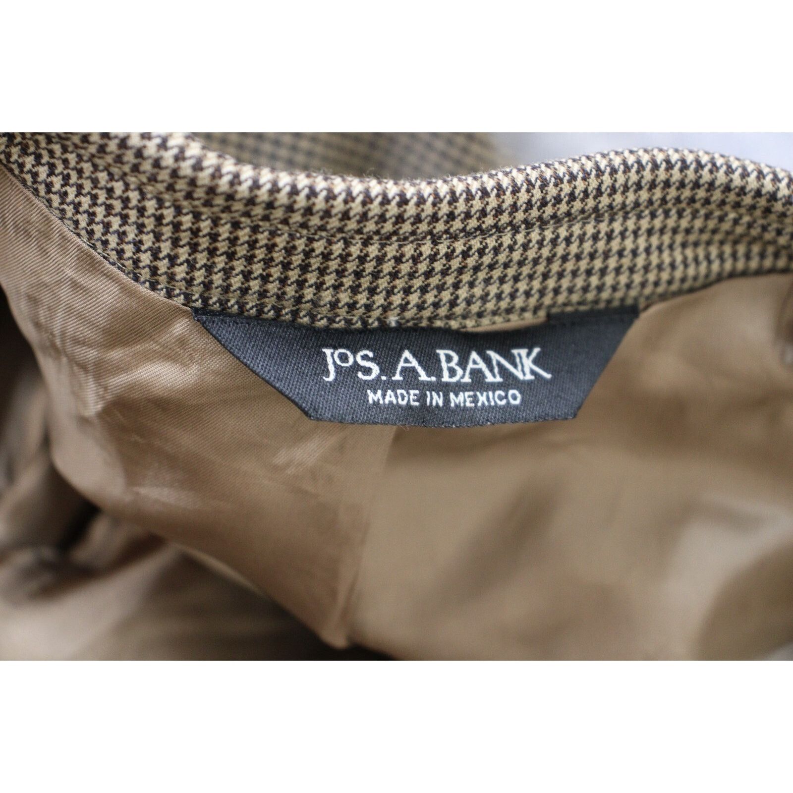 Jos. A. Bank Jos A Bank Blazer Mens 46L Houndstooth 100% Wool 2-Button Size 46L - 6 Thumbnail