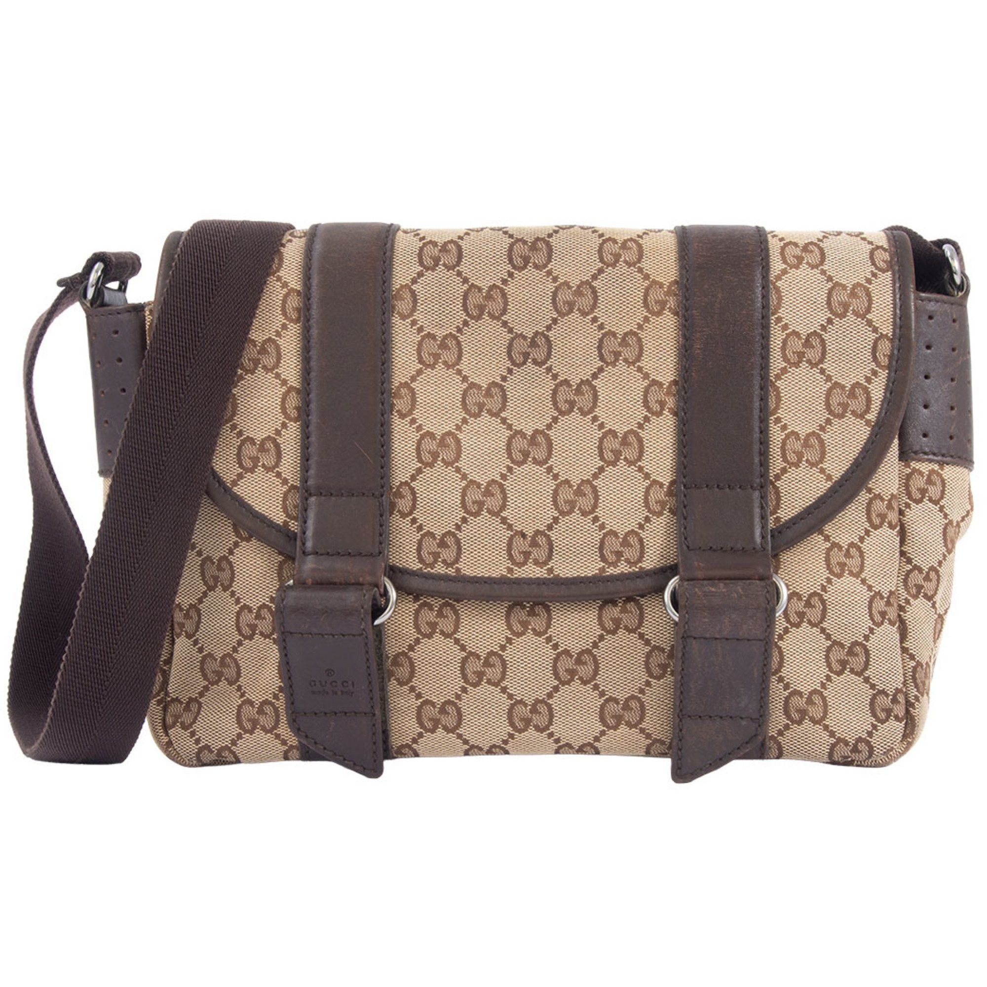 バッグ GUCCI GG canvas shoulder bag 153010 GUCCI GG Canvas Shoulder Bag Leather Beige White Auth yt865