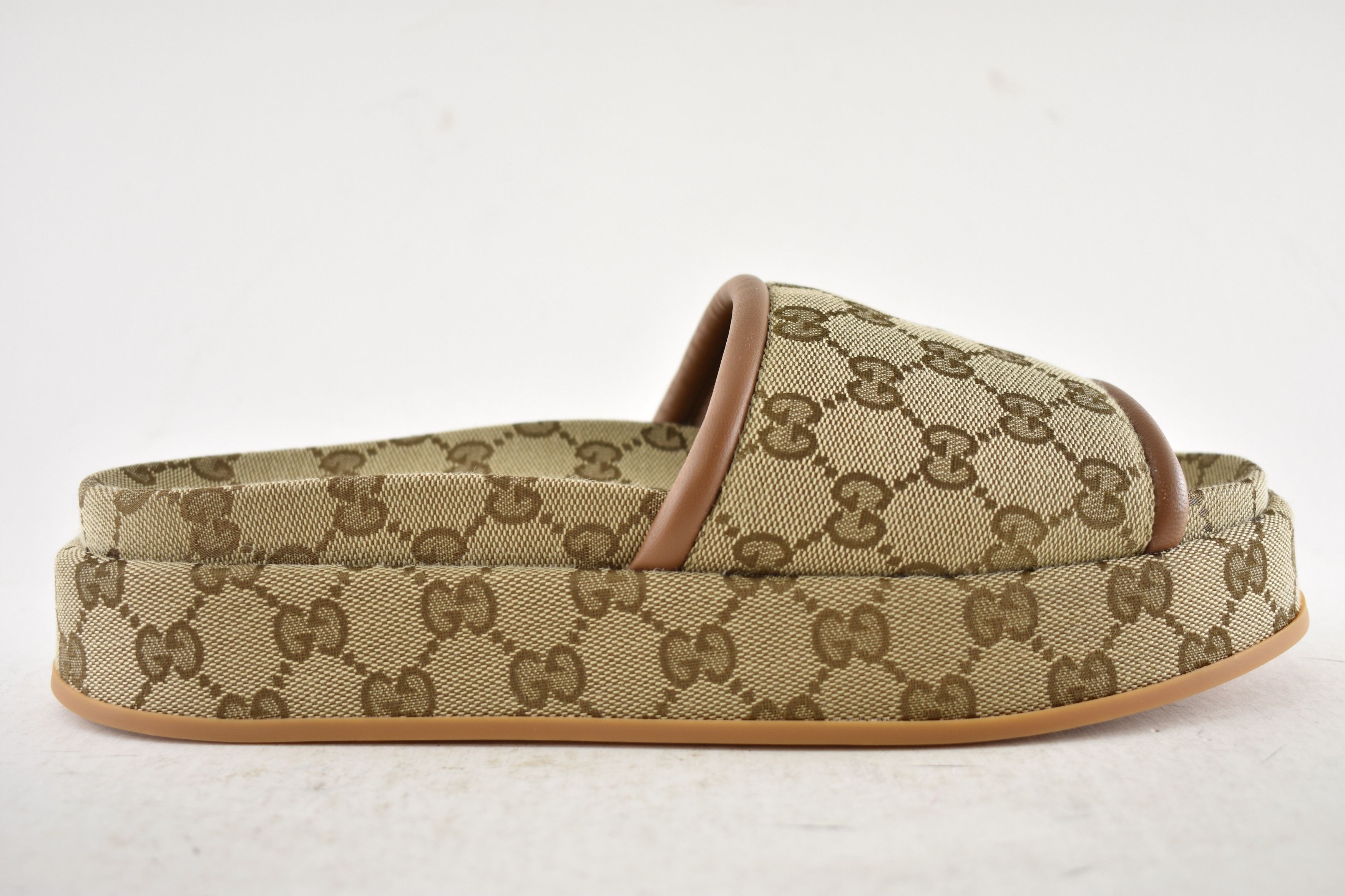 Gucci Gucci Brown GG Monogram Logo Flat Slide Platform Sandal 40.5 Size US 10.5 / IT 40.5 - 2 Thumbnail