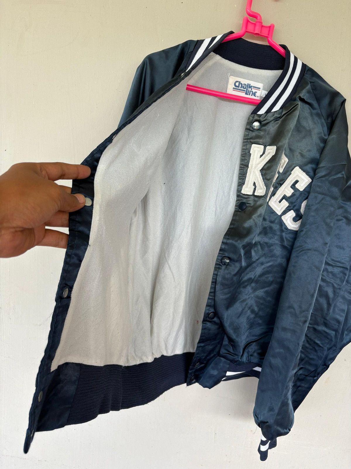 Chalk Line VTG 90's Chalk Line New York Yankess Bomba Jacket sun Faded Size US L / EU 52-54 / 3 - 5 Thumbnail