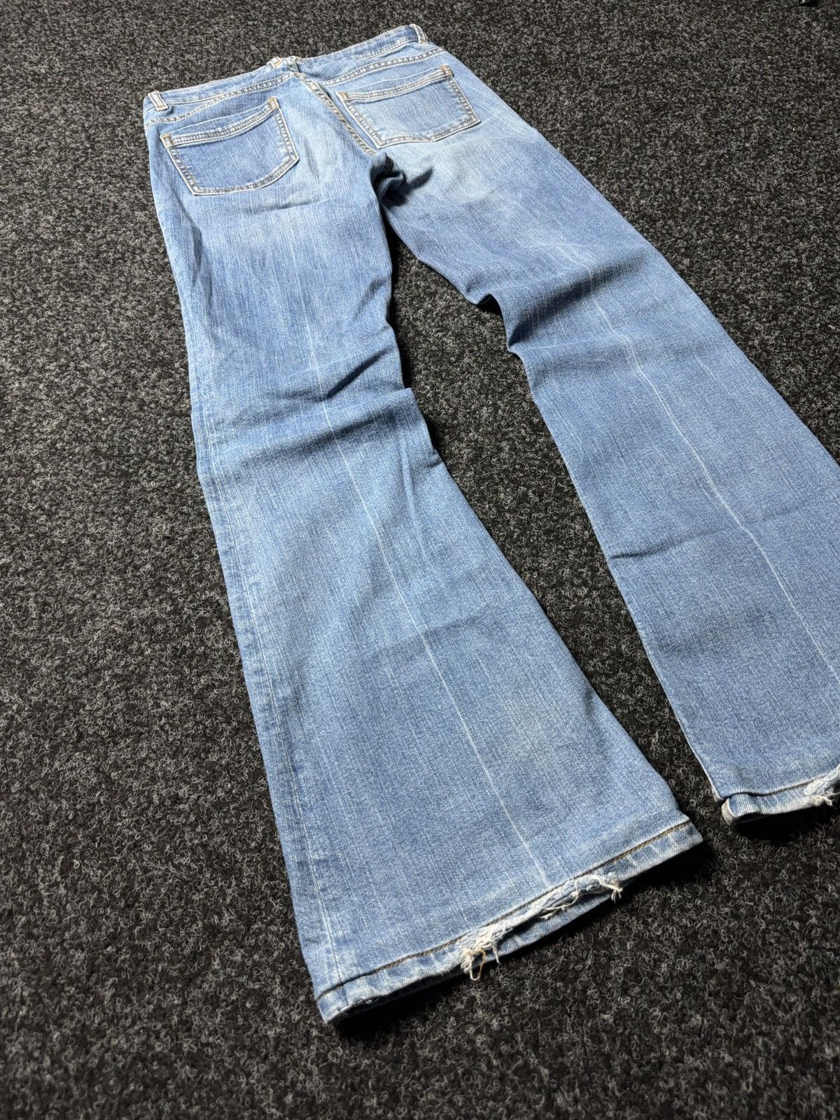 Le Grande Bleu (L.G.B.) Retro 00s Opium Lee Cooper Y2K Low Rise Flared Bootcut Jeans Size 25" / US 0 / IT 36 - 14 Thumbnail