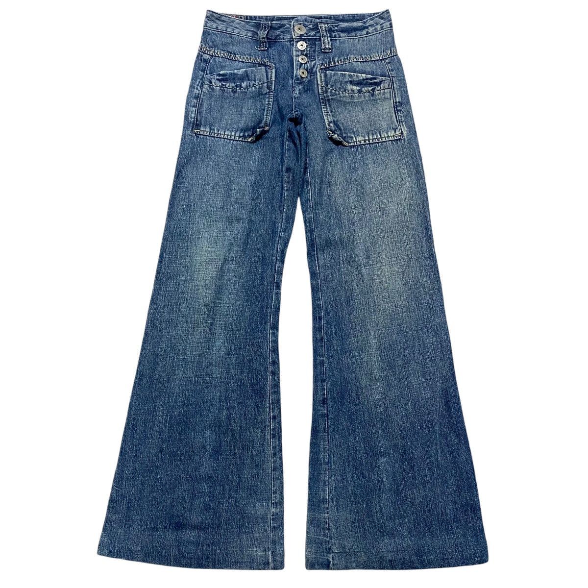 Marithe + Francois Girbaud Marithe Francois Girbaud Denim Super Flare Low Rise Jeans Size 28" / US 6 / IT 42 - 1 Thumbnail