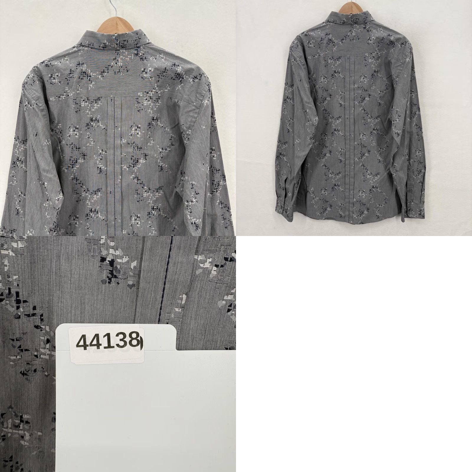 Vintage Jhane Barnes Shirt Mens Large Gray Classic Fit Abstract Pattern 100% Cotton Dress Shirt Geometric Size US L / EU 52-54 / 3 - 9 Thumbnail